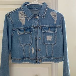 Cropped jean jacket